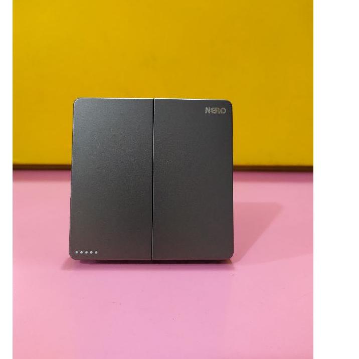 Sale Terbatas saklar 2 gang 1 way Nero Casa grey