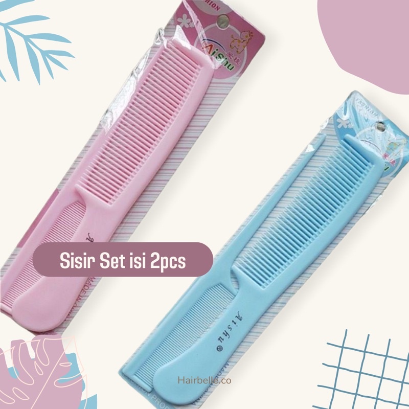 Sisir Set Aishu isi 2pcs Sisir Rambut Gagang Sisir Sasak