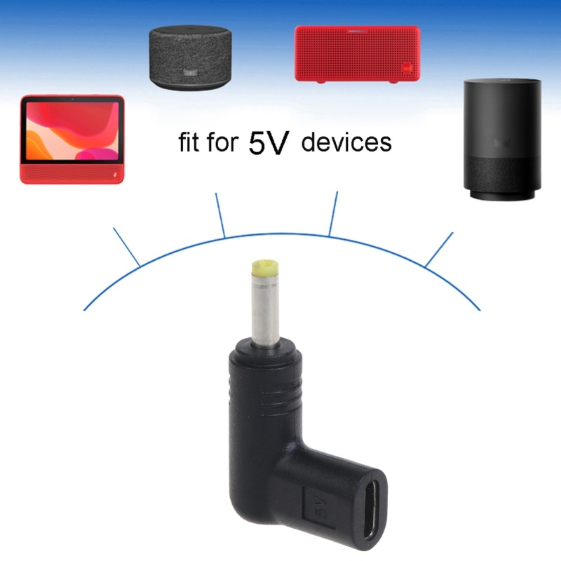 Cre Adapter Konverter Power Supply Tipe C Ke DC 5V 90 Derajat Untuk Komputer 90 Degree