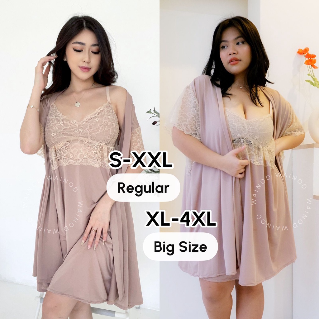 JOVENA S-5XL sexy lingerie dress &amp; kimono  - WAINODSHOP