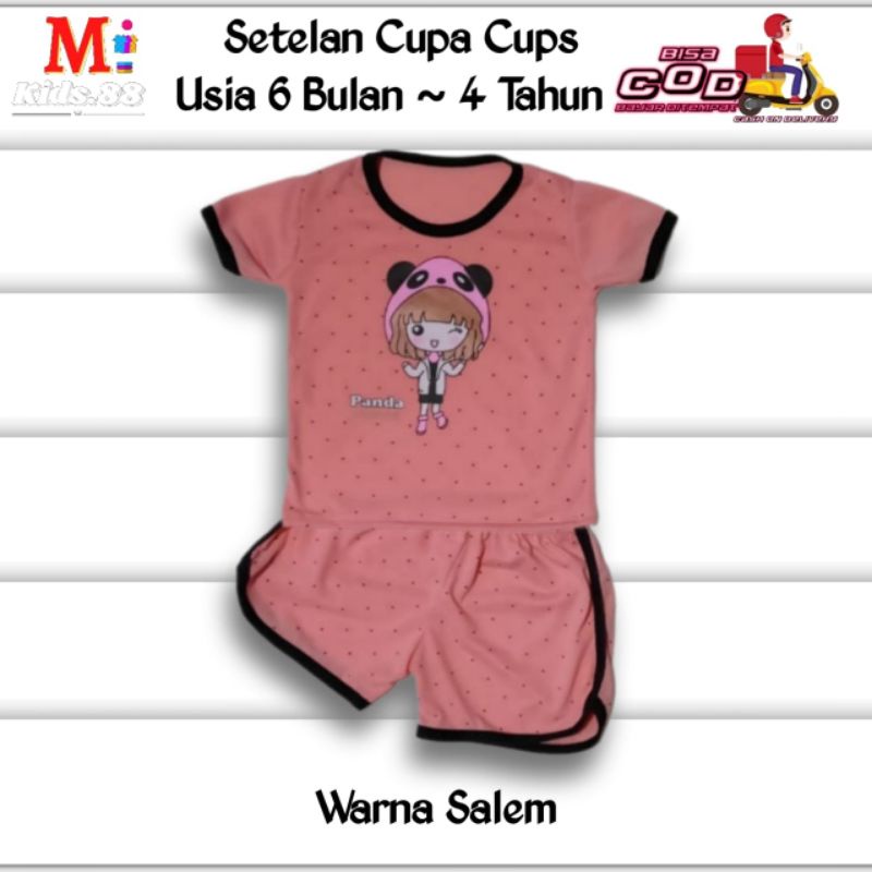 setelan anak playset/CUPA CUPS setelan baju anak perempuan/NEW PANDA YIKATONG/size S,M,L,XL,XXL buat usia 6bln-4tahun