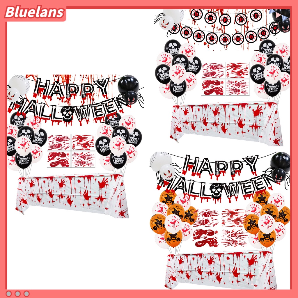 1 Set Balon Bentuk Bulat Bahan Aluminum Film Elastis Untuk Dekorasi Pesta Halloween