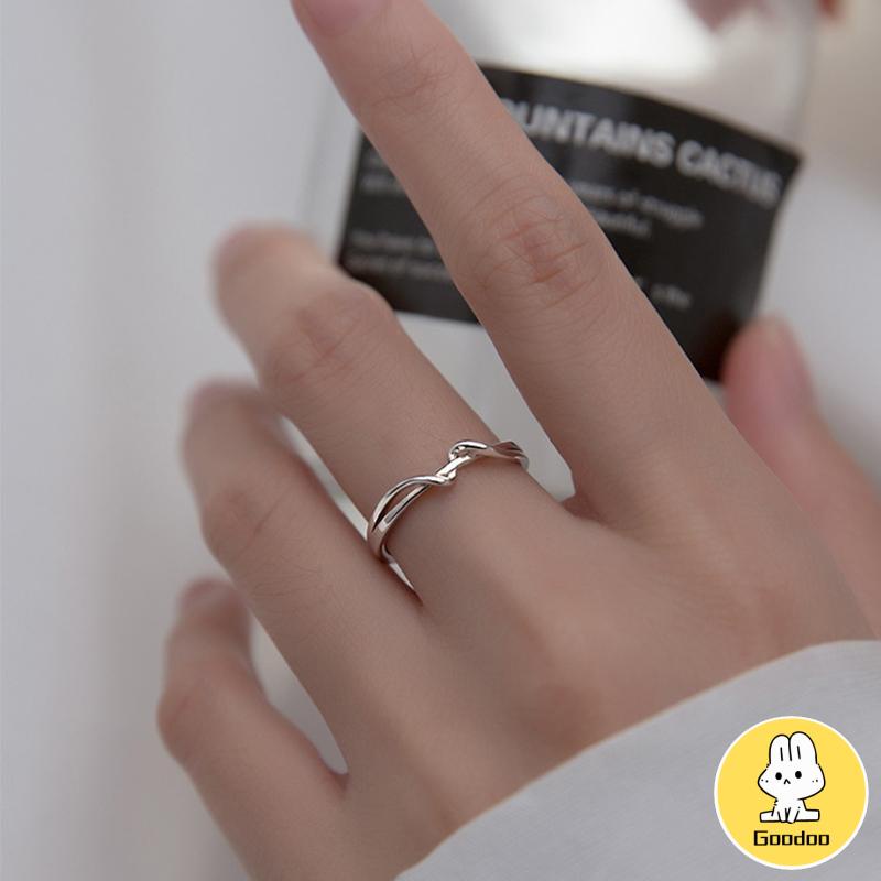 Cincin Jari Telunjuk Geometris Model Terbuka Untuk Wanita -Doo