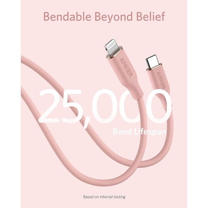 Kabel Charger Anker PowerLine Flow USB-C to Lightning Cable 6ft A8663