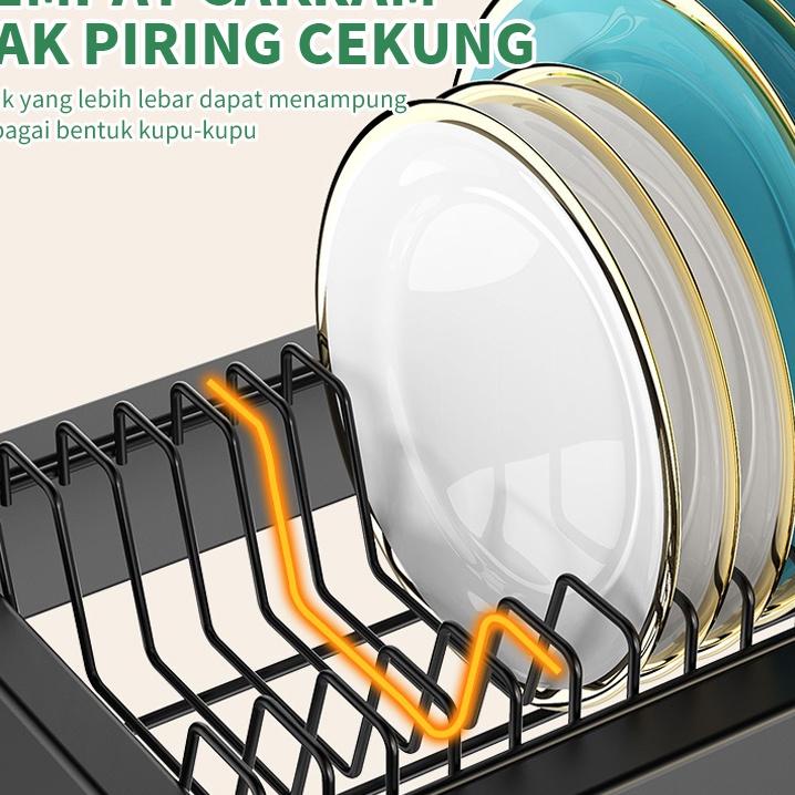 *Diskon* NETEL Rak Piring Stainless Wastafel Cuci Piring Rak Penyimpanan Terjamin