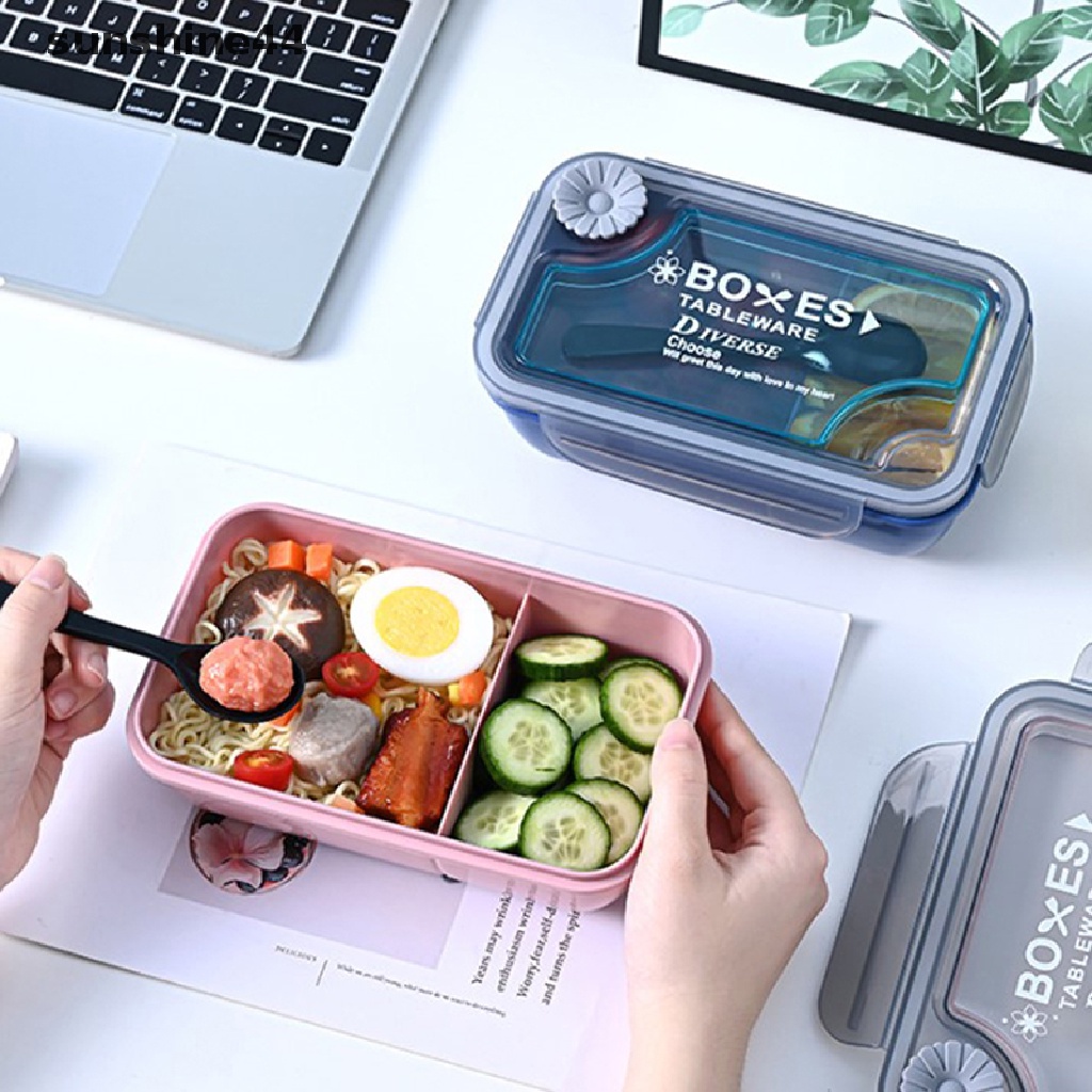 Sunshine Kotak Makan Bento Portable Bentuk Persegi Panjang Anti Bocor, Bisa Untuk Microwave