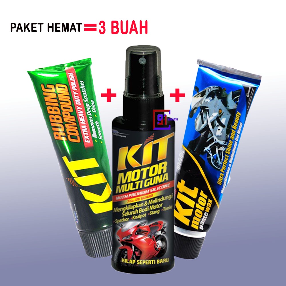 PAKET HEMAT Kit Motor Multiguna Pengkilap Body + Kit Motor Paste Wax Metallic + Kit Rubbing Compound