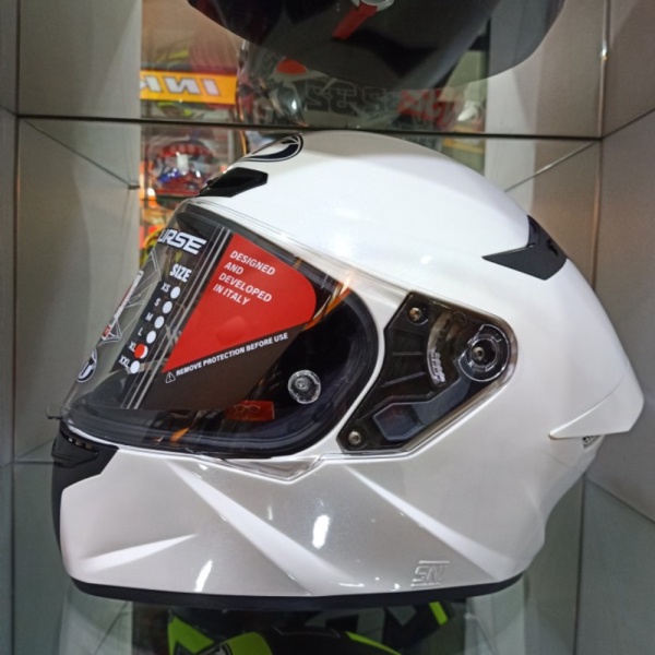 Promo tools helm fullface kyt tt course plain - Putih 26SZ2 Berkualitas