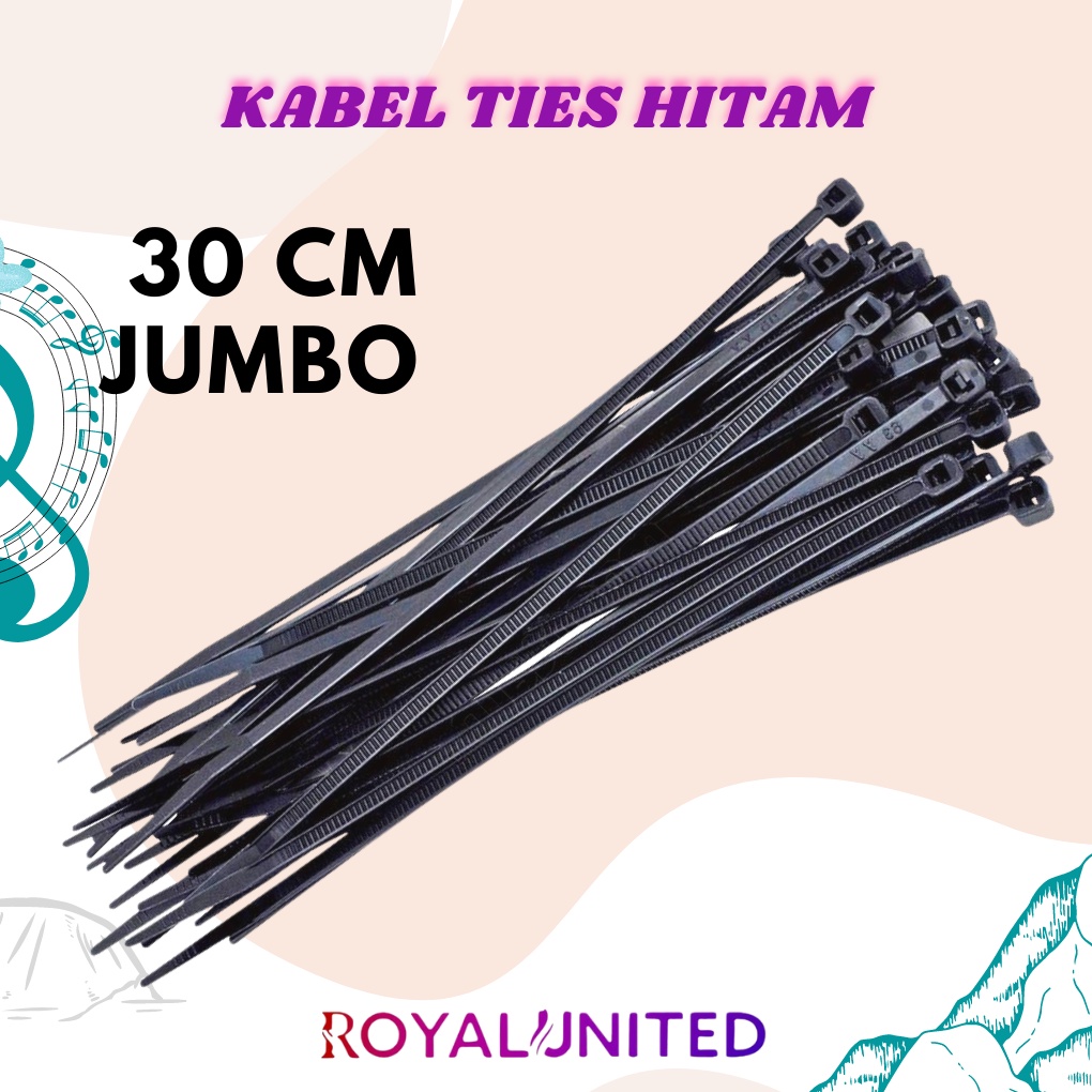 Kabel Tis Cable Ties Kabel Ties Hitam 4.8 x 30 cm