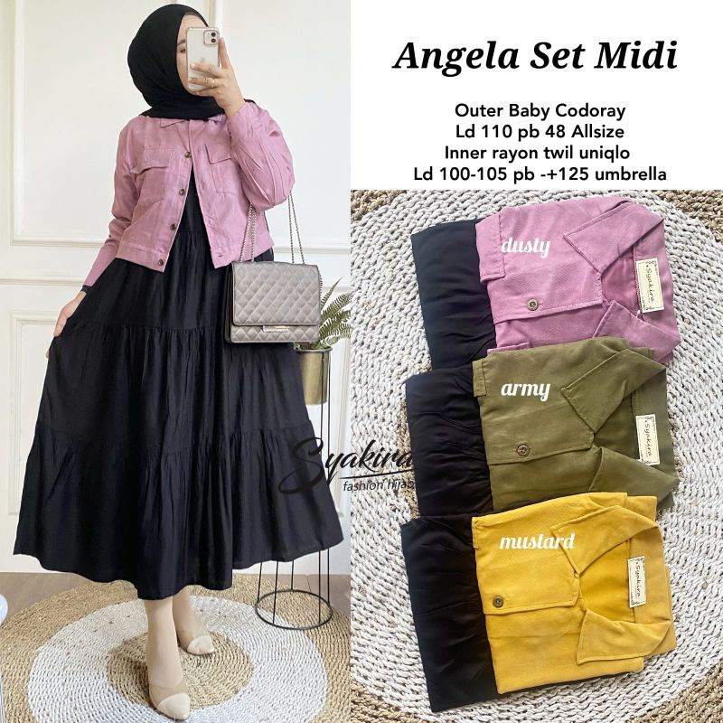 Angela Set midi dress+Outer Matt Rayon Twill Outer Codoray