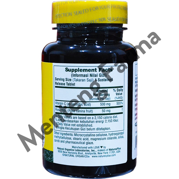 Natures Plus Vitamin C 500 Mg Isi 90 Tablet - Asupan Vitamin C