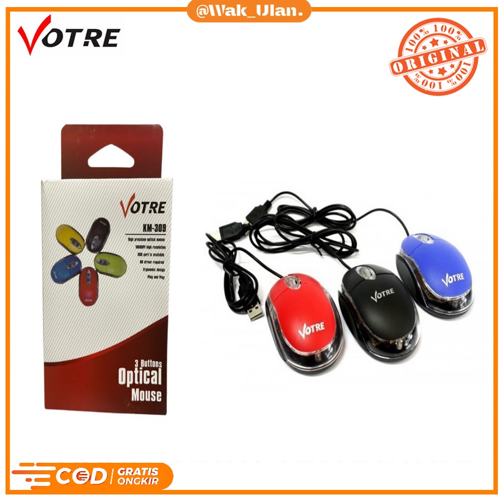 Usb kabel Wired mouse votre km309 km 309 km-309 murah pc laptop komputer computer