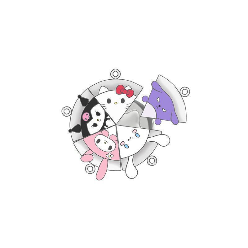 Mhang Kalung Rantai Liontin Kartun Sanrio Laurel Dog Hello Kitty Magnetik Untuk Pasangan / Pria / Wanita