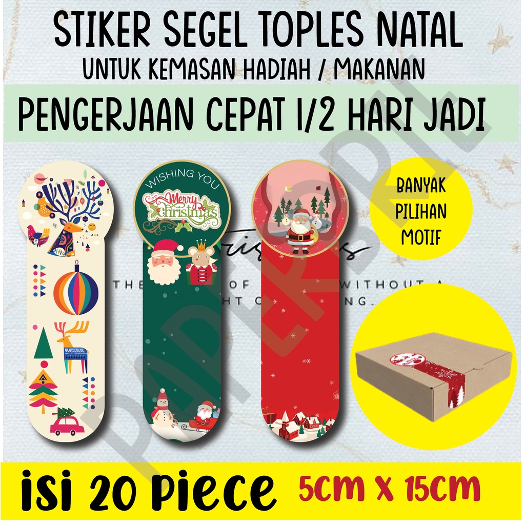 STICKER SEGEL TOPLES I LABEL MERRY CHRISMAS stiker segel hadiah natal stiker natal - Bisa Custom