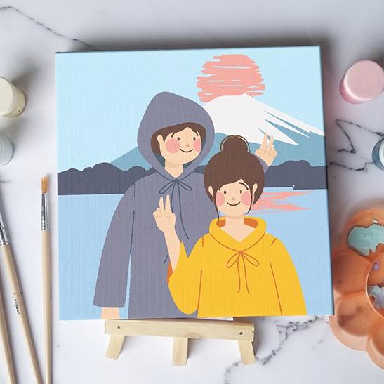 

[COD] Paint by number lukisan couple valentine canvas 20x20 / painting kit STOK TERBATAS Kode 421