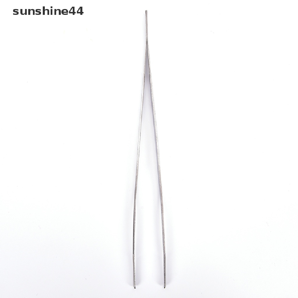 Sunshine Pinset Panjang Lurus 12 &quot;30cm Bahan Stainless Steel Warna Silver