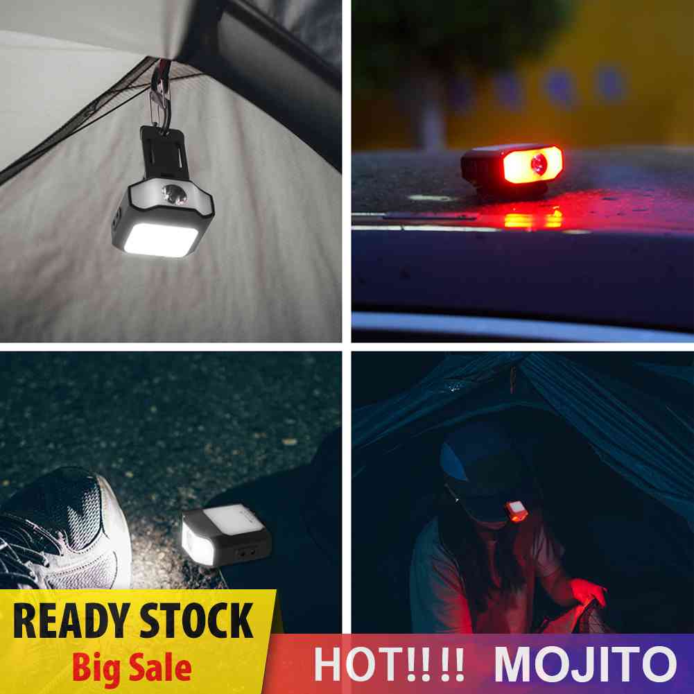 Lampu Kepala LED COB Dengan Sensor Klip Topi Untuk Camping / Memancing