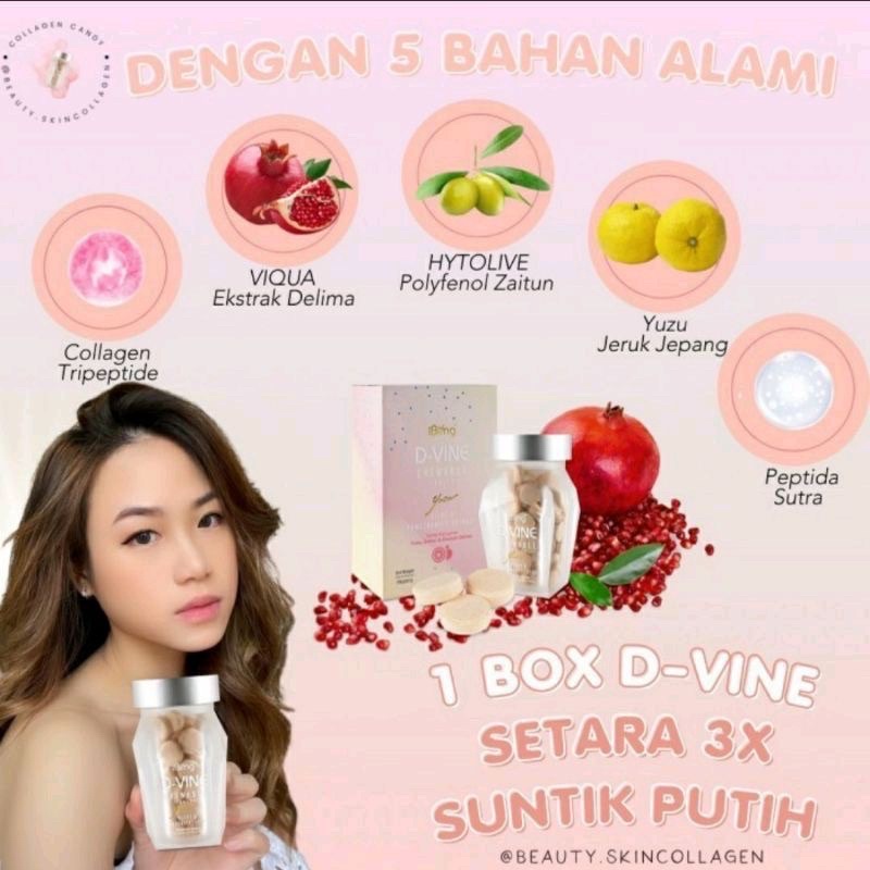 TERMURAH D-VINE PERMEN COLLAGEN TERBAIK 100% ORIGINAL | DVINE READY STOCK