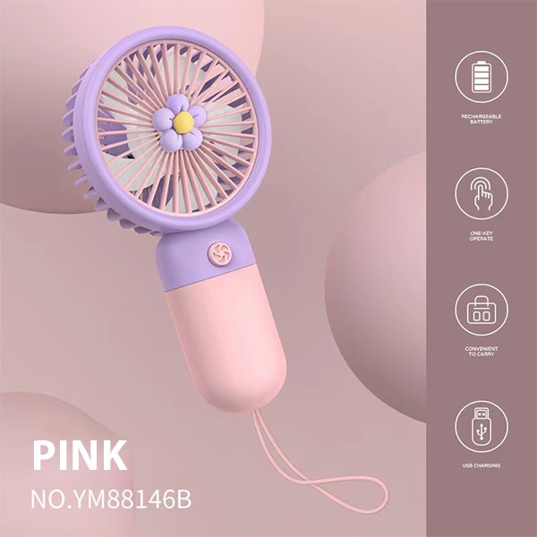 【COD】Jovitech Fan Flowers Kipas Angin Mini Genggam Rechargeable USB Kipas Angin Mini Cute Karakter - F17