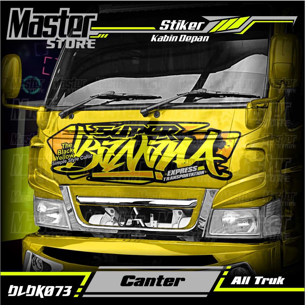 Stiker Decal Kabin Depan SUPER BANANA Full Laminasi Anti Gores, Anti Pudar All Truk Canter, Ragasa, 