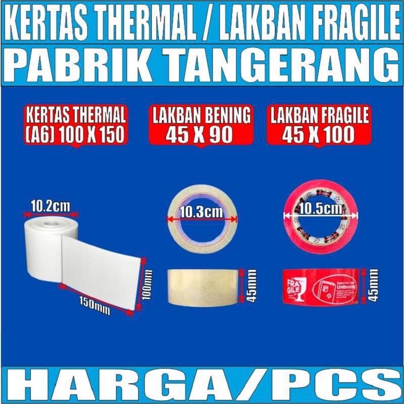 Lakban Bening / Lakban Fragile Trifinity Garansi 90M 45mmx100yard Per 1 pcs Var