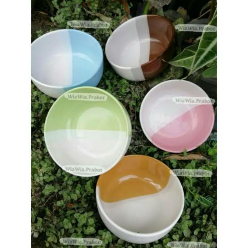 MANGKOK KERAMIK KAIBON 2 WARNA TWO TONE
