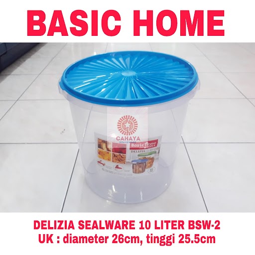 Delizia Sealware 10Liter BSW-2 BASIC HOME/ Toples Kerupuk/ Toples Lebaran Murah/ Toples Kue Kering/ 