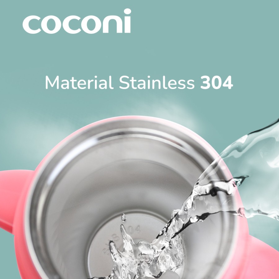 COCONI Stainless Steel Straw Bottle 240 Ml | Termos Botol Minum Anak