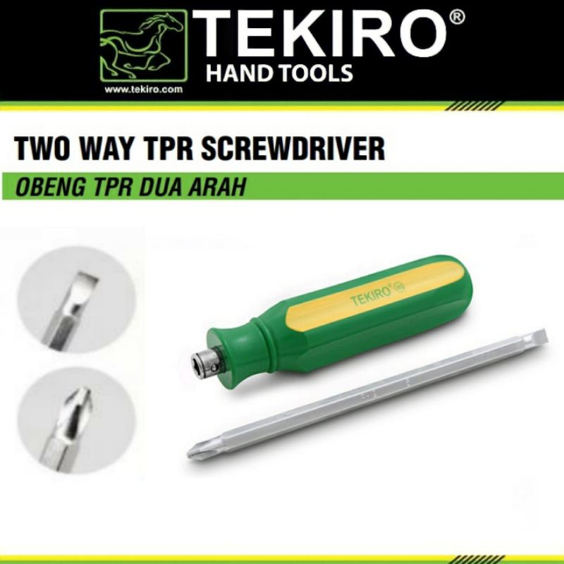 TEKIRO Obeng 2 Way Obeng Bolak Balik Two Way Screwdriver Obeng Min Plus Dua Arah