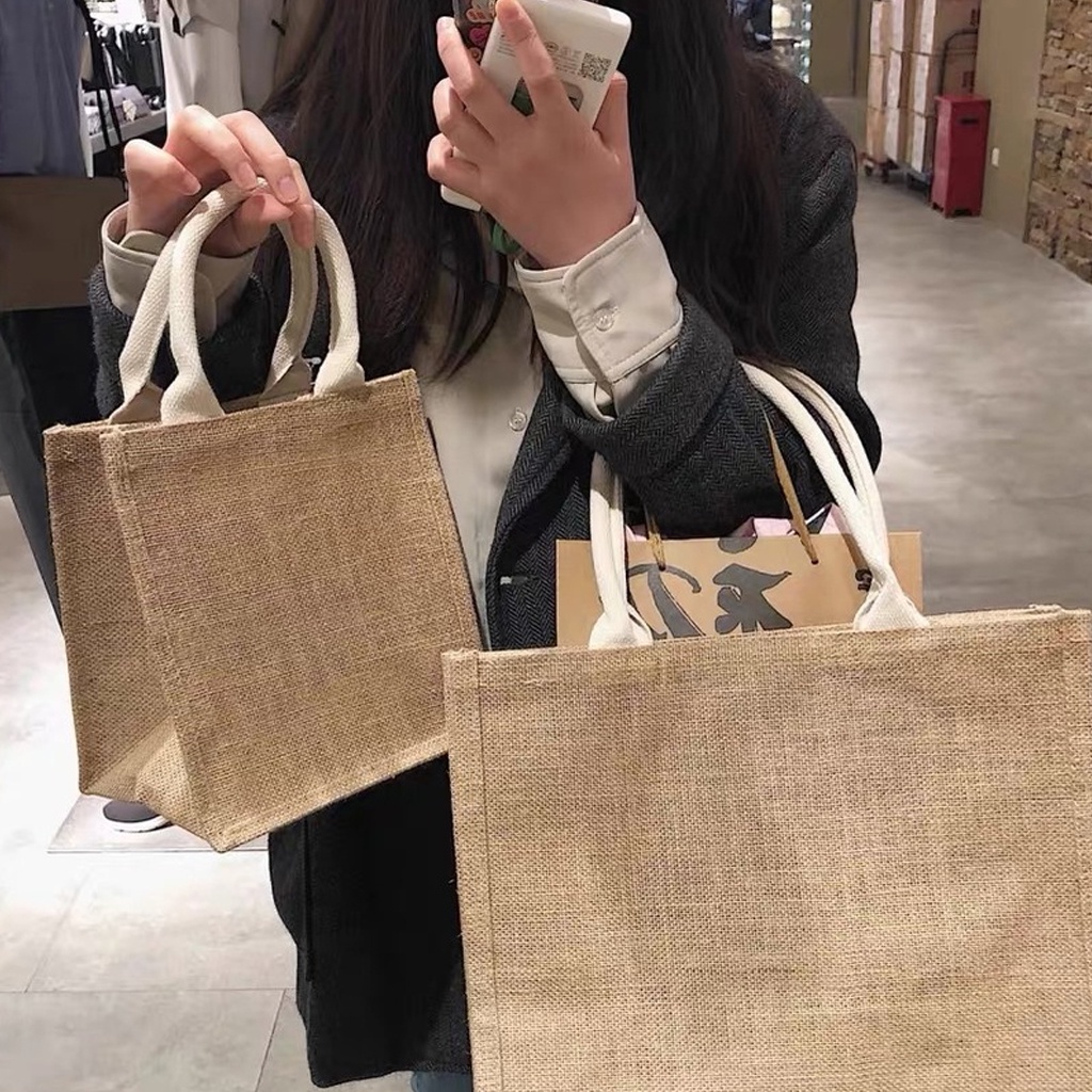 ☛TK☚ Tote Bag Tas Karung Goni/Tas Goni/Artistic Kanvas Hand Bag Muji Premium Quality W181