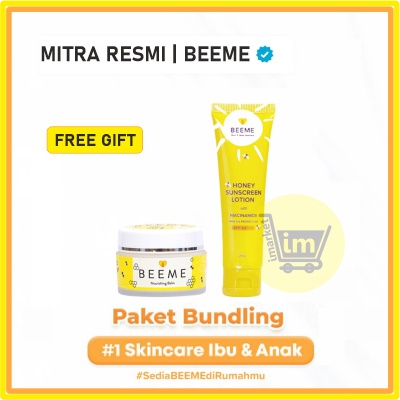 BEEME / PAKET BUNDLING / BEEME NOURISHING BALM DAN BEEME HONEY SUNSCREEN LOTION
