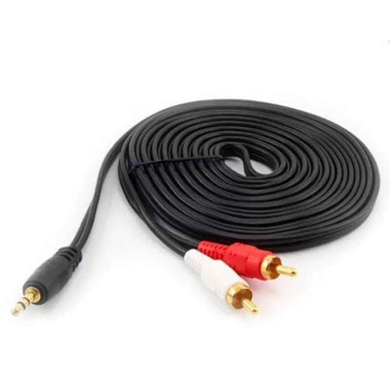 KABEL AUX AV 2IN1 1 METER AV-02 AUDIO CABLE RCA 2 IN 1 AV02 1M