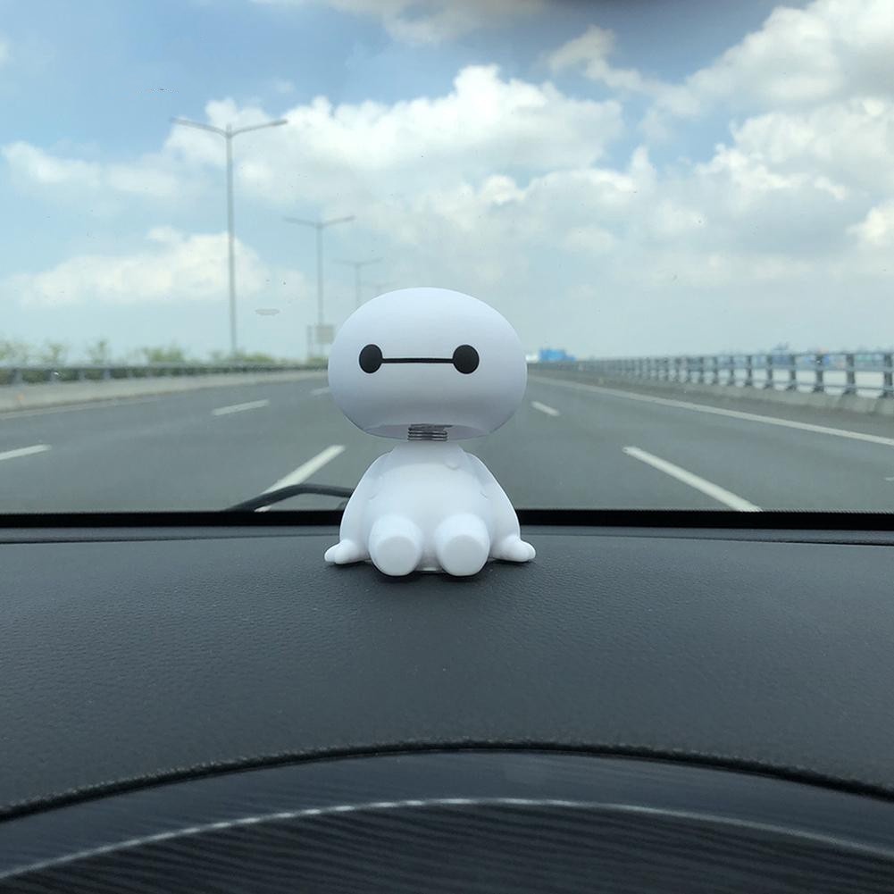 Mainan Boneka Kartun Baymax Kepala Goyang Untuk Dekorasi Dashboard Mobil