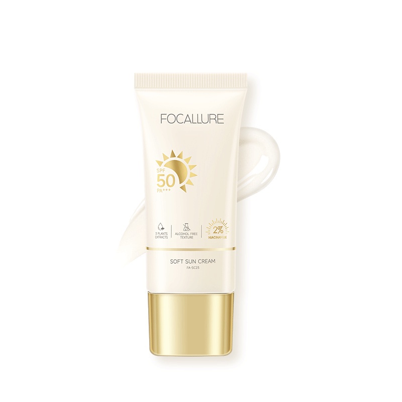 FOCALLURE FA-SC23 Sunscreen 2% NIACINAMIDE Sunscreen Gel SPF Tabir Surya Pelembab Surya Dan Anti Penuaan 50 PA+++ 30ml