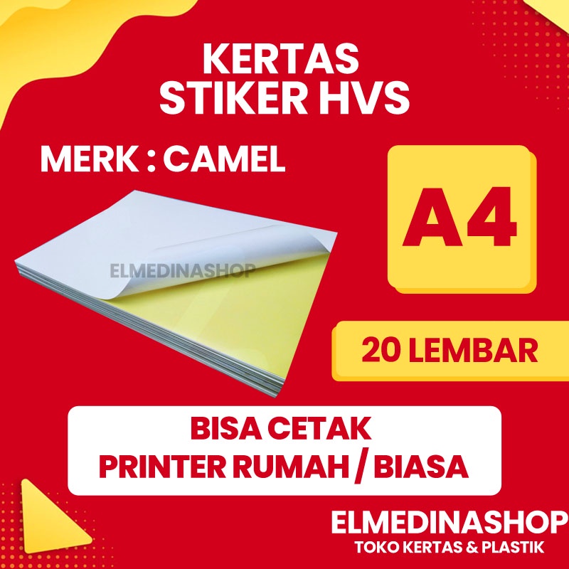 

[A4] [20 LEMBAR] Kertas Stiker HVS Ukuran A4 Label Doff Polos Sticker Label Nama Kemasan Makanan Minuman Produk Olshop Undangan