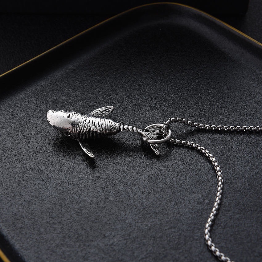 Kalung Rantai Liontin Ikan Paus Gaya Korea hip hop Untuk Pria
