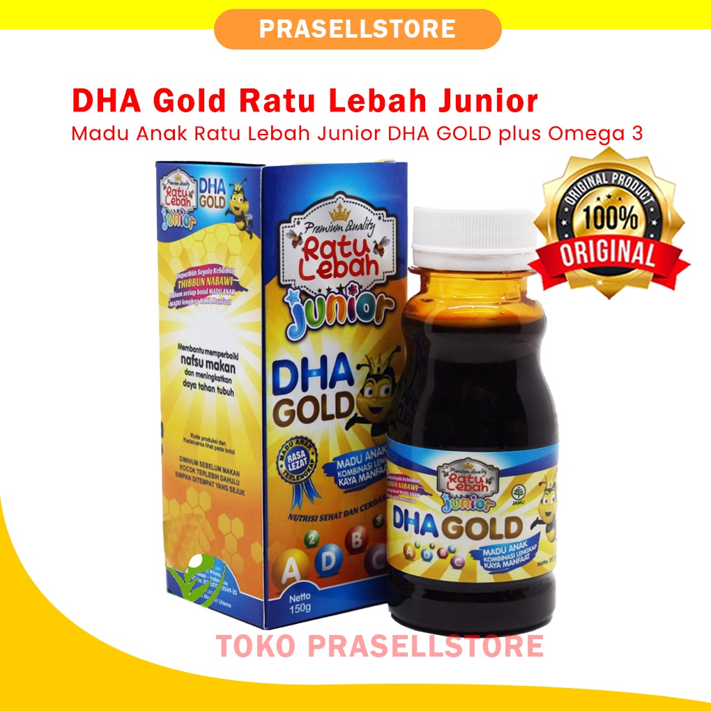 DHA Gold Ratu Lebah Junior | Madu Anak Ratu Lebah Junior DHA GOLD plus Omega 3