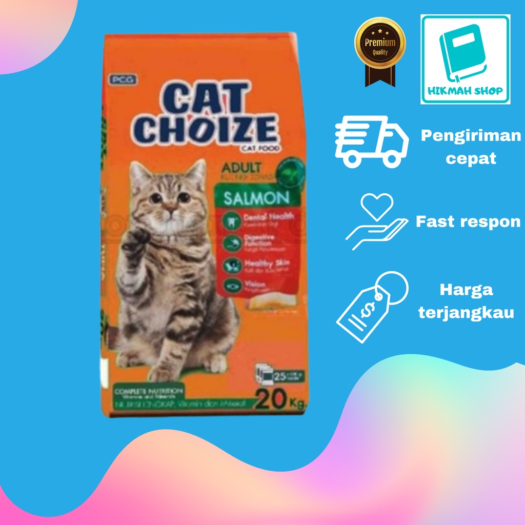 Makanan kucing kering cat choize coize coise  adult salmon 800gr 1kg 20kg 1 karung