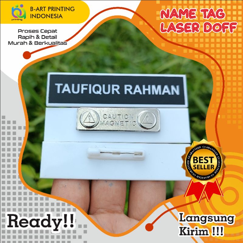 LANGSUNG KIRIM ! NAME TAG LASER PREMIUM GRAFIR GRAVIR GRAVIER FULL DOFF DAN LIST PUTIH Nama dada / Nama Hitam / nama grafir / Name tag Grafir / nama PDH / nama dada grafir/ dop grafir /nama dada dop