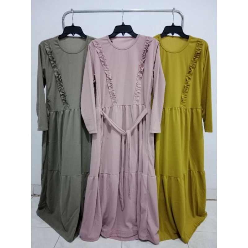 Gamis terkini gamis muslim/gamis dress polos/baju gamis busana muslim 3 susun