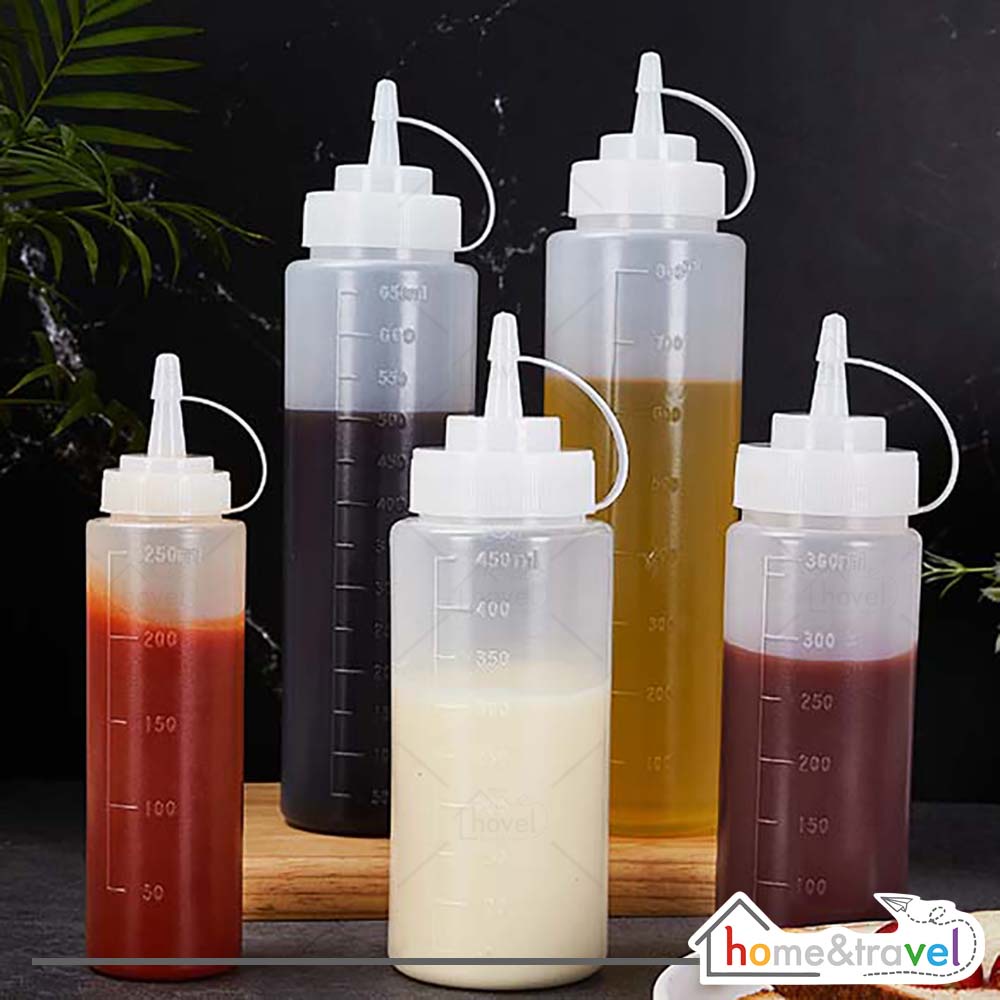 HOVELSHOP Botol Saus Plastik Bening Transaparan Bottle Squize Mayonaise Kecap Cuka