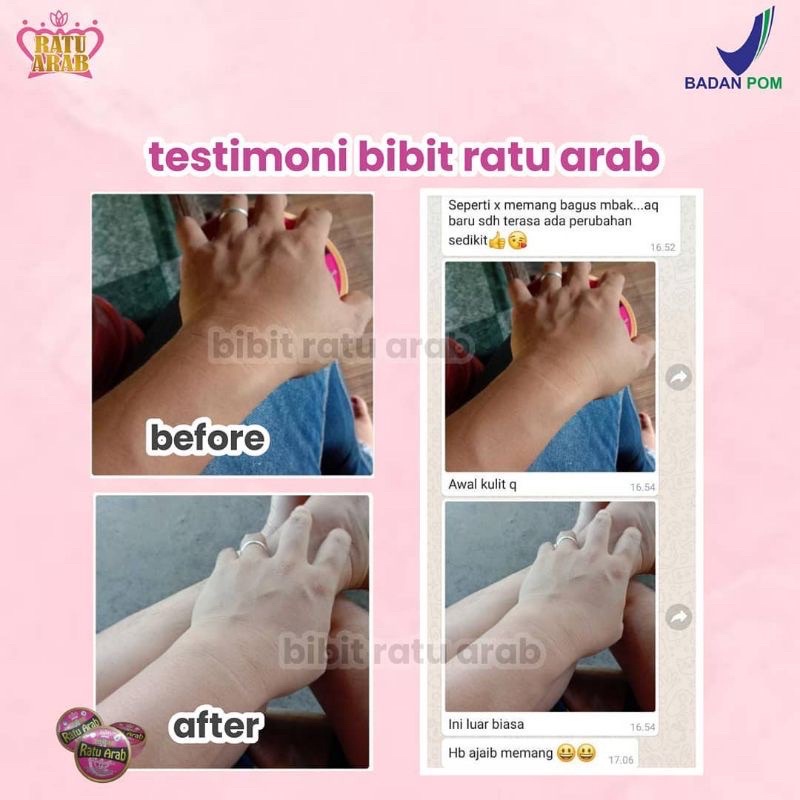 RATU ARAB KEMASAN BARU BPOM ORIGINAL 100% MENCERAHKAN KULIT DAN LIPATAN TUBUH