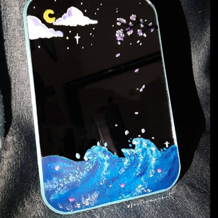 Terbaik Mirror Painting Aesthetic / Kaca Lukis / Cermin Hadiah Ulang Tahun ( Bisa Custom ) gas 