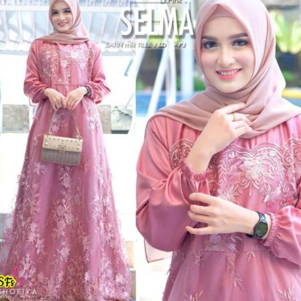 Farasya Dress Kondangan Jumbo Ld 130 Gamis Brukat Jumbo Party Dress Muslim Wanita Ld 130 Gaun Pesta 
