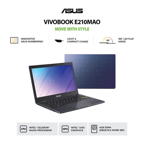 ASUS VIVOBOOK E210MAO HD427/ HD 428 INTEL N4020 4GBSSD 256GB 11.6 (WIN 11+ OFFICE)