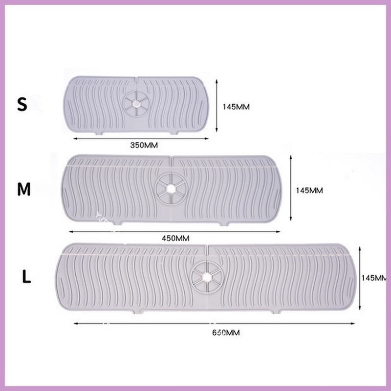 Alas Pelindung Keran Air Bahan Silikon Ukuran 35/45/65x14.5cm Untuk Dapur / Kamar Mandi