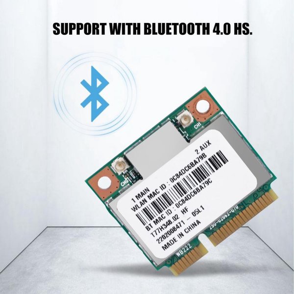 Promo SparkLAN Dual Band 2.4GHz - 5GHz Atheros WiFi Bluetooth 4.0 Half Mini PCIe Adapter AR5B22 2T2R
