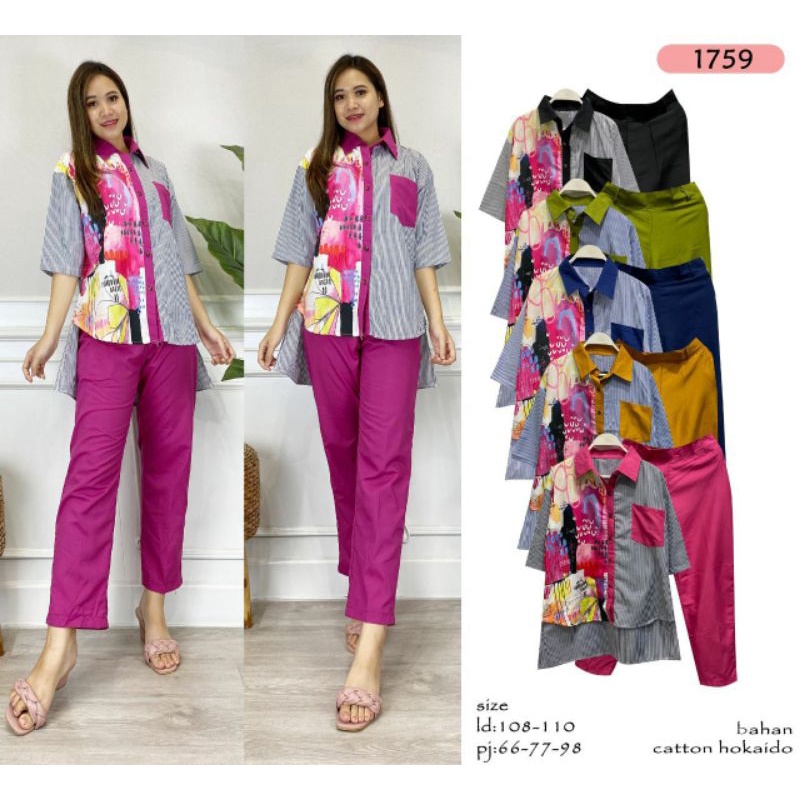 setelan kemeja salur by nooz zapa // kemeja salur