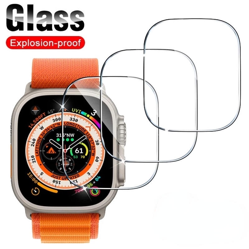 Pelindung Layar Tempered Glass HD 3D Curved 49mm Untuk Apple Watch Ultra 49mm