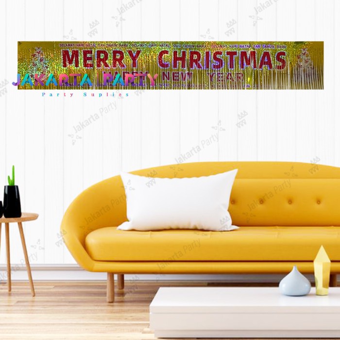 Garland Merry Christmas Glitter / Hiasan Pintu Natal / Banner Xmas